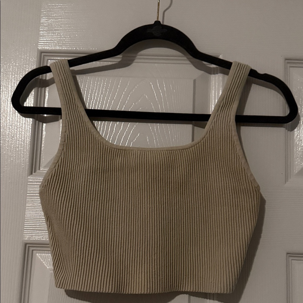 Aritzia Babaton Sculpt Knit Tank Top Beige